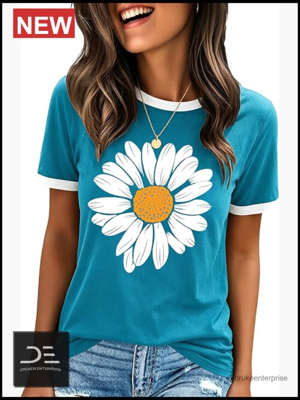 Crewneck Short Sleeve Graphic Tee Cotton Blend T Shirt